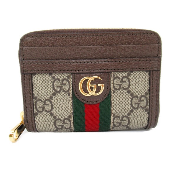 Gucci Handbags - Gucci Coin Case Wallet GG Supreme Brown Beige Ebene